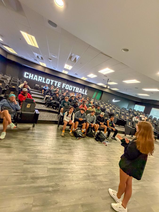 Charlotte football meeting room, 2026 College Bus + Camps TOUR